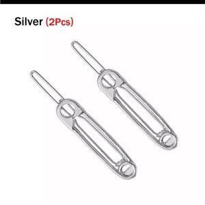 2 pack silver safety pin barrettes